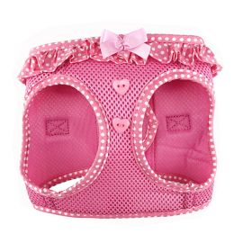 American River Choke Free Dog Harness – Comfortable & Secure Fit (Color: Pink Polka Dot Ruffle, Size: Medium)