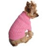 Dog Cable Knit Cotton Sweater – Candy Pink