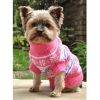 Dog Cable Knit Sweater (100% Cotton, Snowflakes & Hearts Pink)