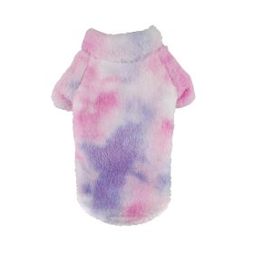 Soft Plush Pullover – Cozy Dog Sweater for Everyday Comfort (Color: Tie-Dye Pink & Purple, Size: Large)