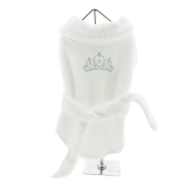 Luxury Dog Bath Robe – Soft, Absorbent Pet Robe for Post-Bath Comfort (Color: Silver Tiara, Size: Large)