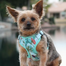 Wrap and Snap Choke Free Dog Harness – Easy Fit & Comfortable (Color: Surfboards and Palms, Size: Large)