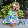 Blue Lagoon Hawaiian Hibiscus Dog Dress – Tropical Pet Apparel