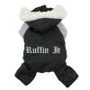 Black & Grey Ruffin It Dog Snow Suit Harness – Warm Winter Pet Outfit