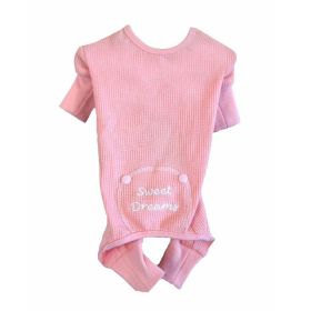 Pink Sweet Dreams Thermal Pajamas – Cozy Dog Sleepwear for Chilly Nights (Size: Small)