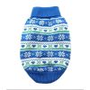 Dog Cable Knit Cotton Sweater – Snowflakes & Hearts Blue