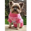 Dog Cable Knit Sweater (100% Cotton, Snowflakes & Hearts Pink)