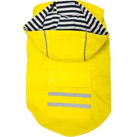 Slicker Raincoat – Waterproof with Striped Lining (Color: Yellow, Size: Medium)