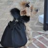 Black Wool Dog Coat Harness – Fur Collar with Matching Leash