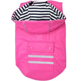 Slicker Raincoat – Waterproof with Striped Lining (Color: Raspberry Pink, Size: X-Small)